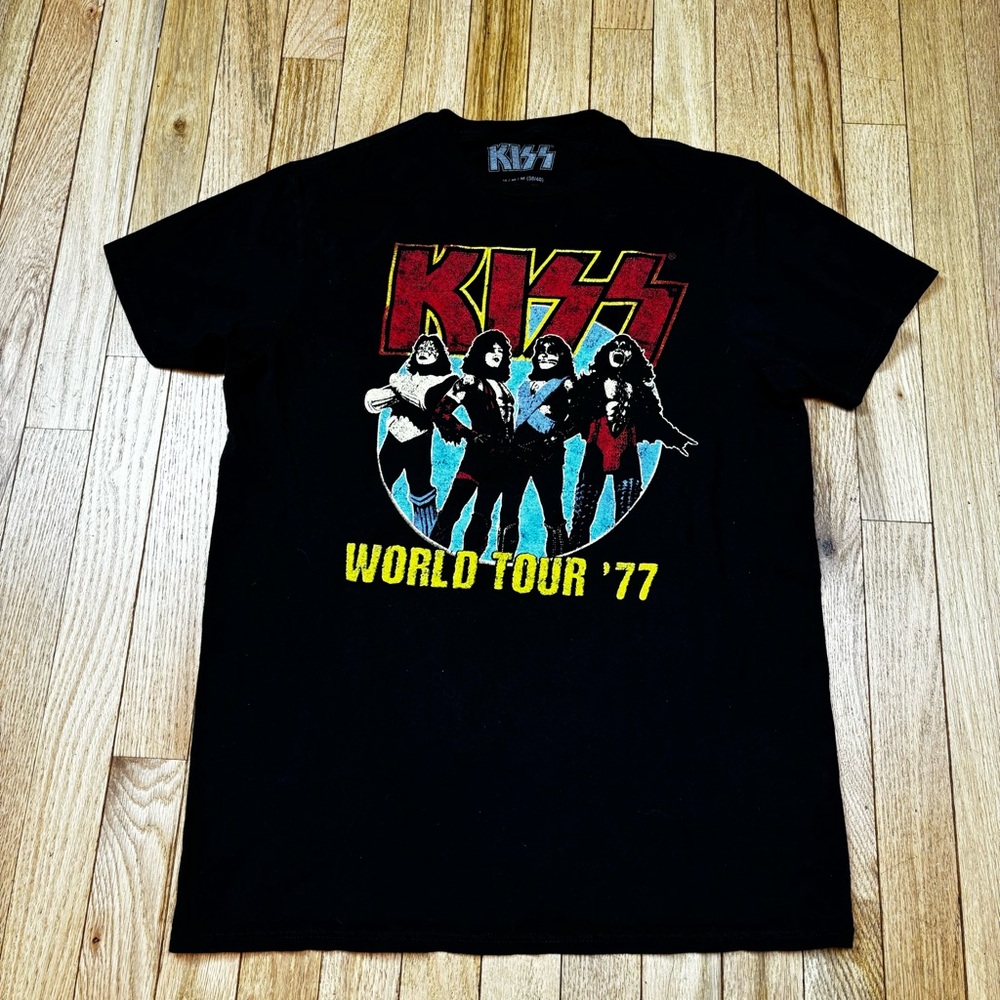 Kiss Classic World Tour '77 Rock T-Shirt Mens Vintage Style Size M
